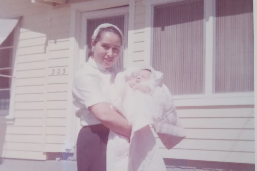 Maria Elena Rodgers Leon, 1961 with her first daughter Agnes Leon