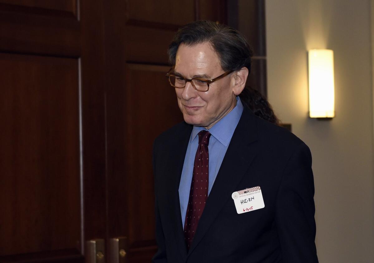 Sidney Blumenthal, a longtime confidant to former President Bill Clinton and Democratic presidential candidate Hillary Rodham Clinton arrives on Capitol Hill in Washington, Tuesday, June 16, 2015, to face questions from the Republican-led House panel investigating the deadly 2012 attacks in Benghazi, Libya. (AP Photo/Susan Walsh)