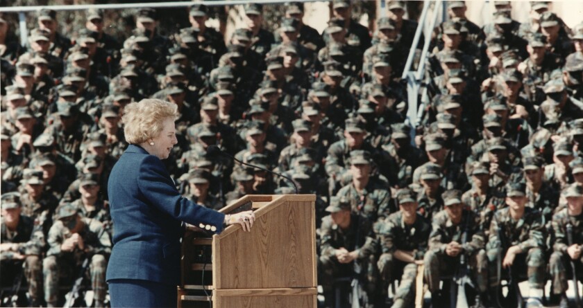 Among Dan Rios' collection is a photo of Margaret Thatcher