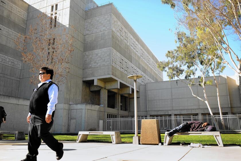 The scene outside the Central Men's Jail in Santa Ana.