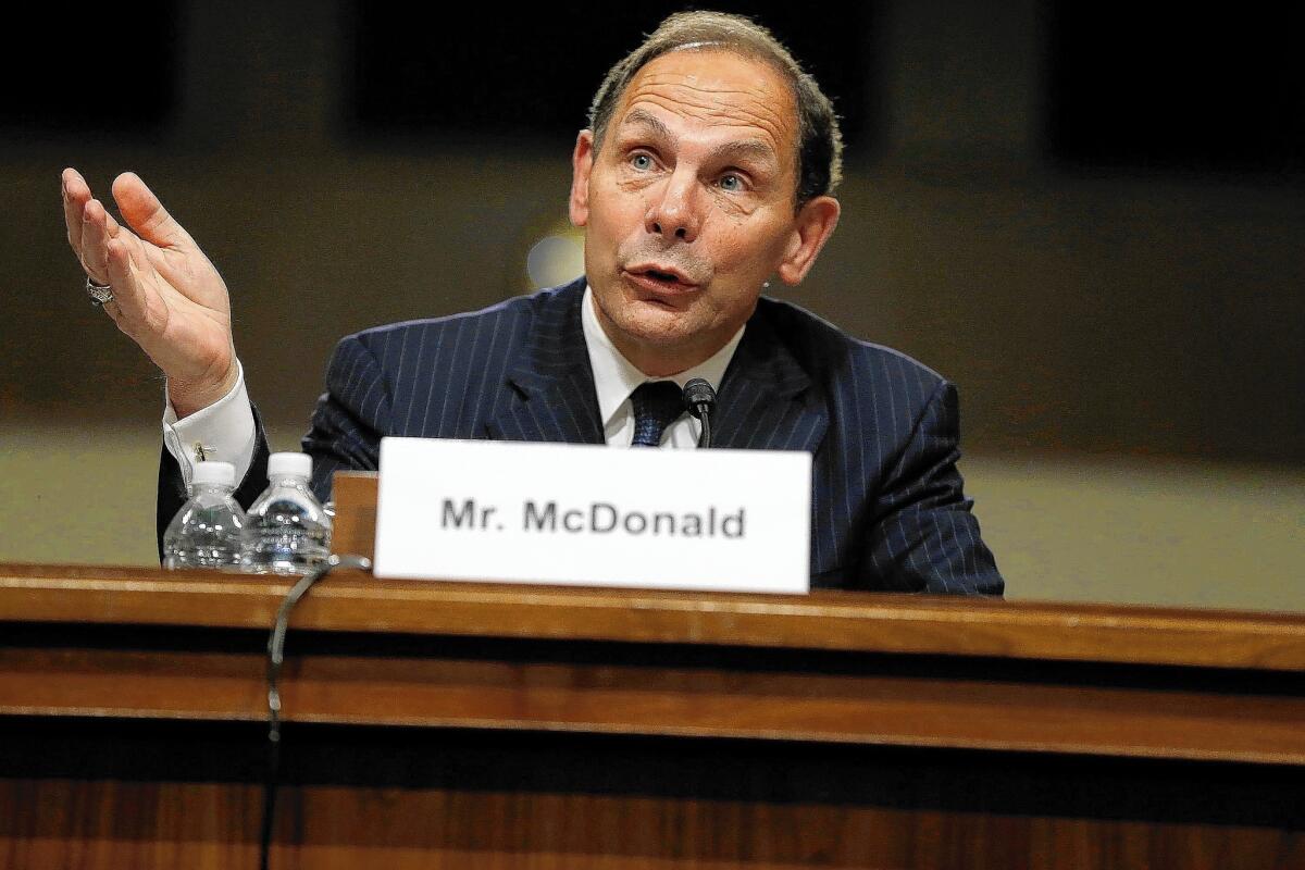 Robert McDonald testifies at his nomination hearing in July before the Senate Veterans Affairs Committee.