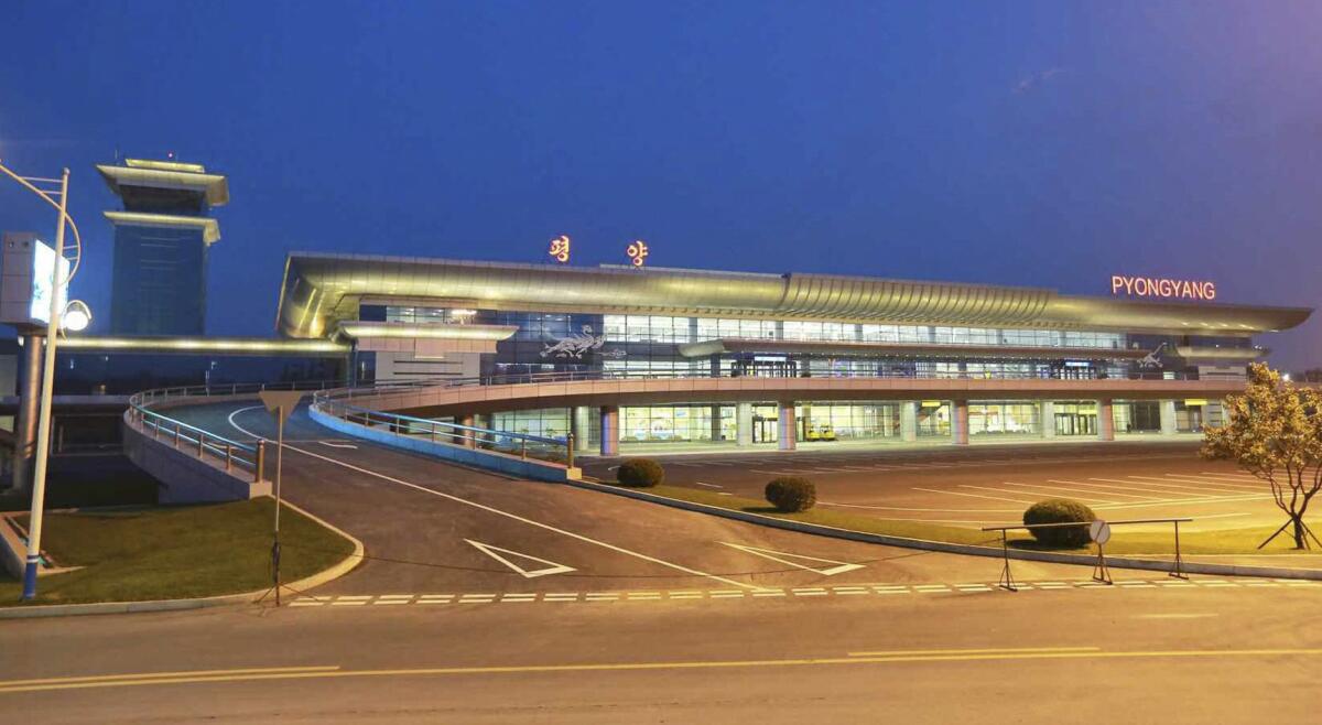 An undated picture released by the Rodong Sinmun, the newspaper of the North Korea ruling Workers party, shows the newly built terminal of Pyongyang International Airport in North Korea.