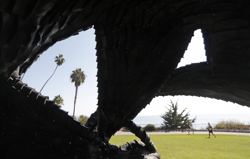 A picture from inside "Pass the Buck," a new temporary public art piece by artist Chakaia Booker.