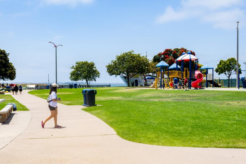 National City, CA - July 15: Pepper Park was approved for a coastal development permit by the San Diego Port commissioners to make the park more attractive and welcoming.