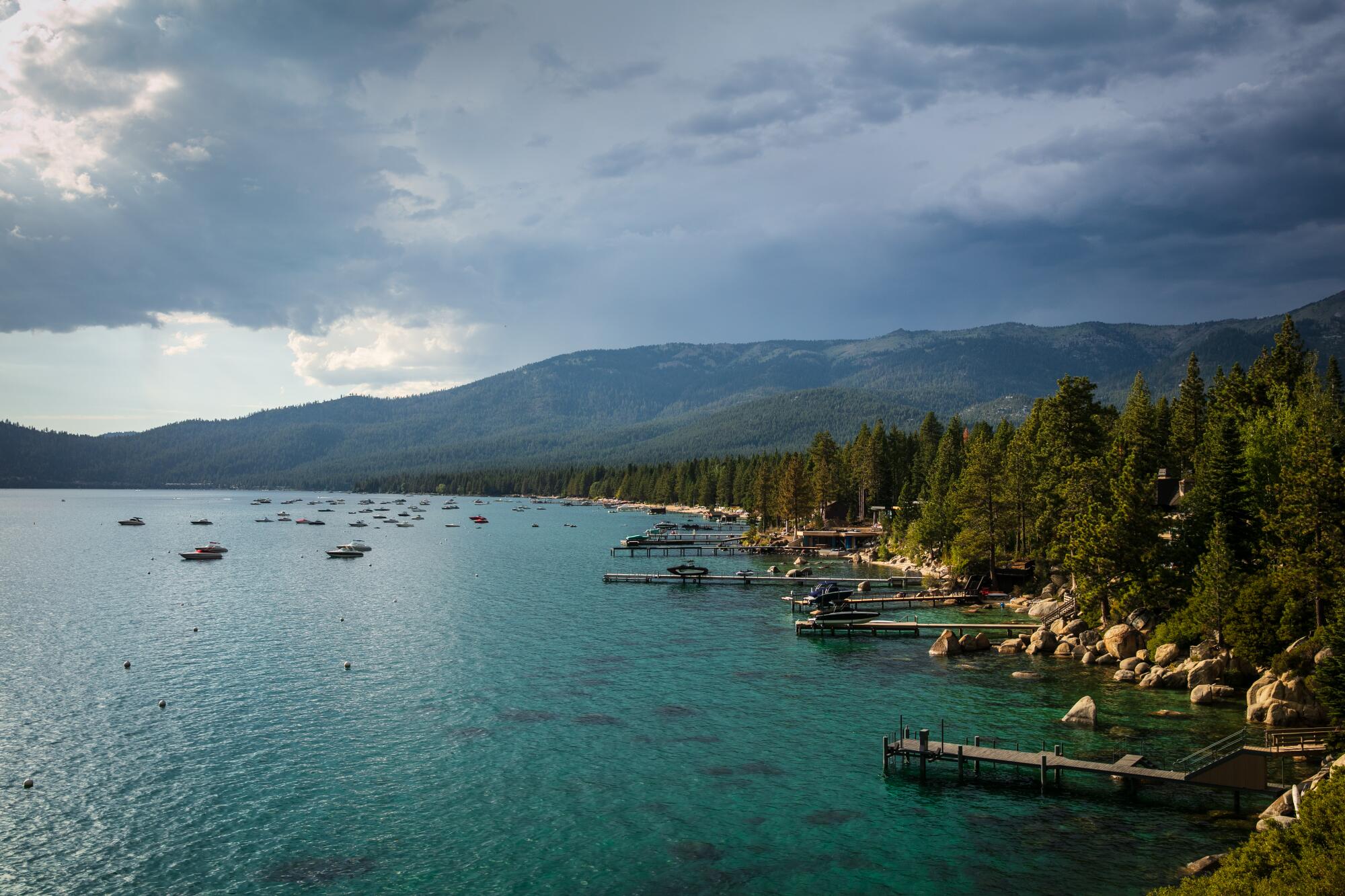 The Lake Tahoe shoreline near Sand Harbor, Nev.