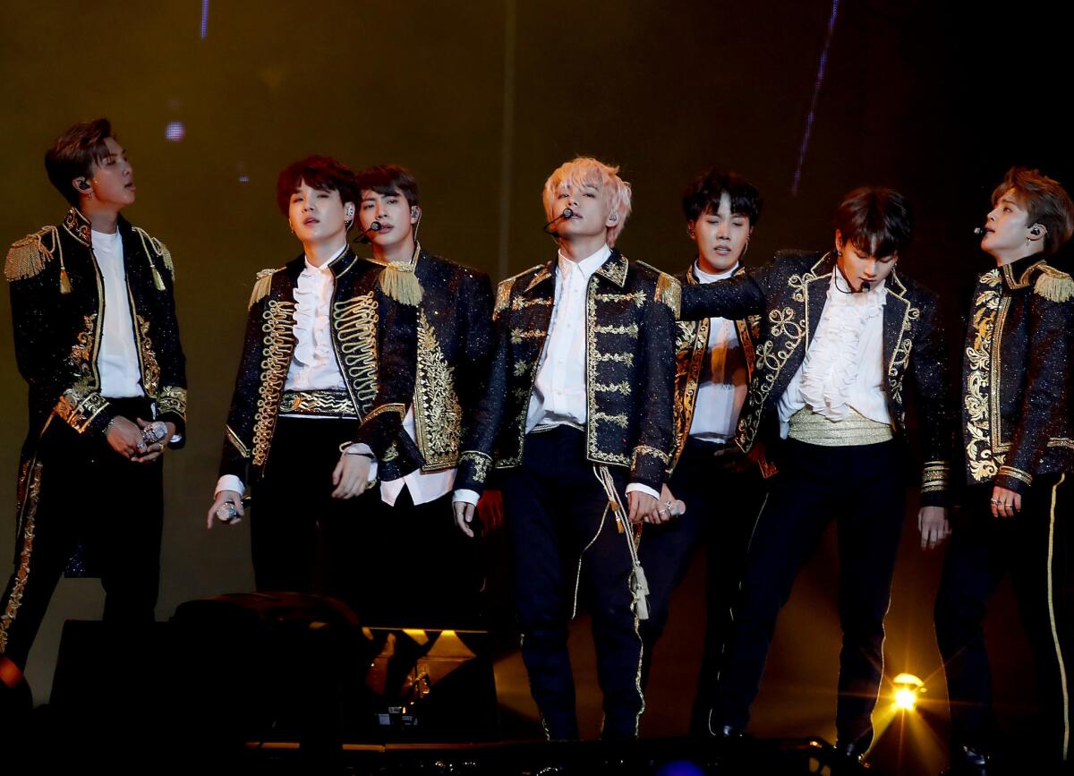 BTS performs at Staples Center in September.