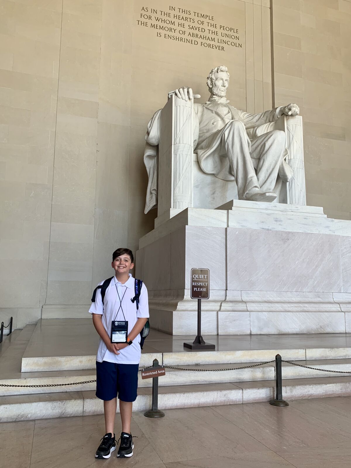 Max Prantil says he enjoyed visiting the historic sites during his first trip to Washington, D.C.