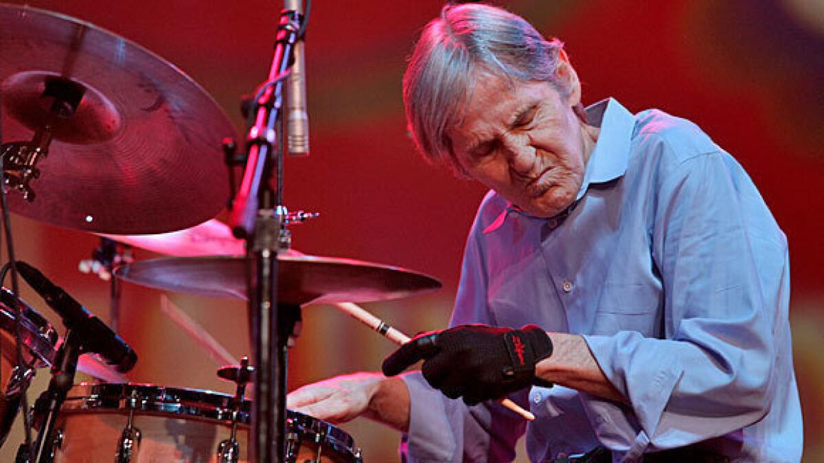 Levon Helm is shown performing in 2009.