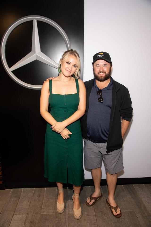"Hannah Montana" star Emily Osment and Haley Joel Osment enjoy the Mercedes-Benz VIP Suite at The U.S. Open at Arthur Ashe Stadium on Sept. 1, 2019, in New York City.