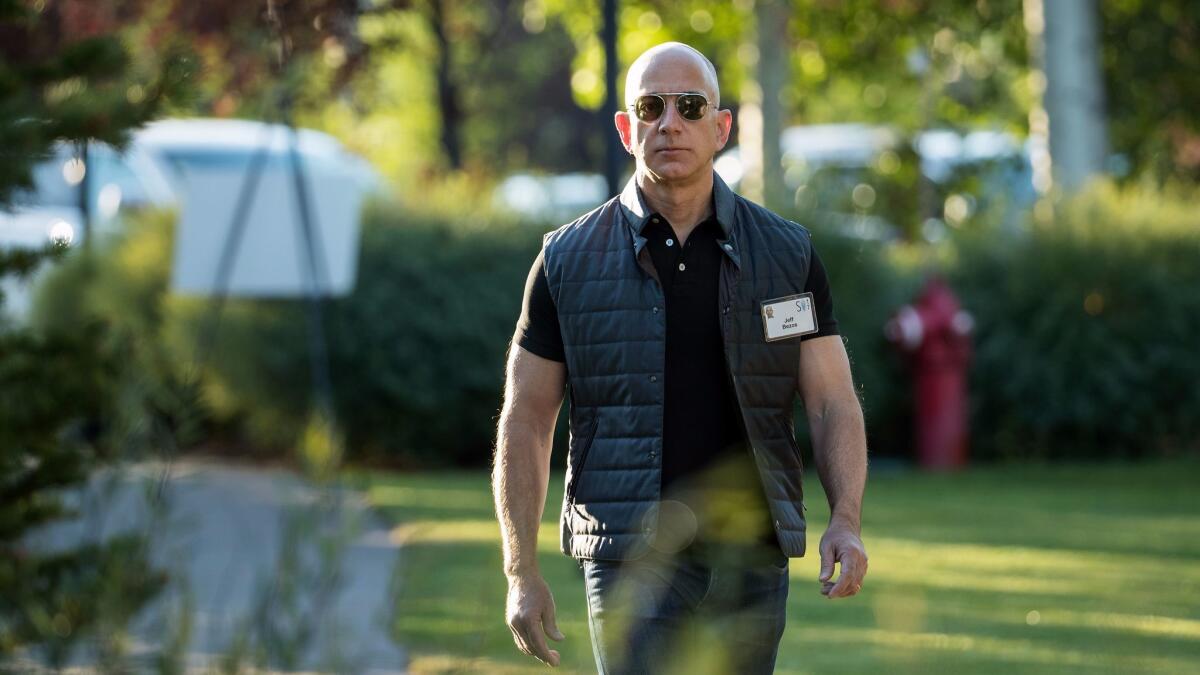 Jeff Bezos at the annual Allen & Company Sun Valley Conference on July 13 in Sun Valley, Idaho.