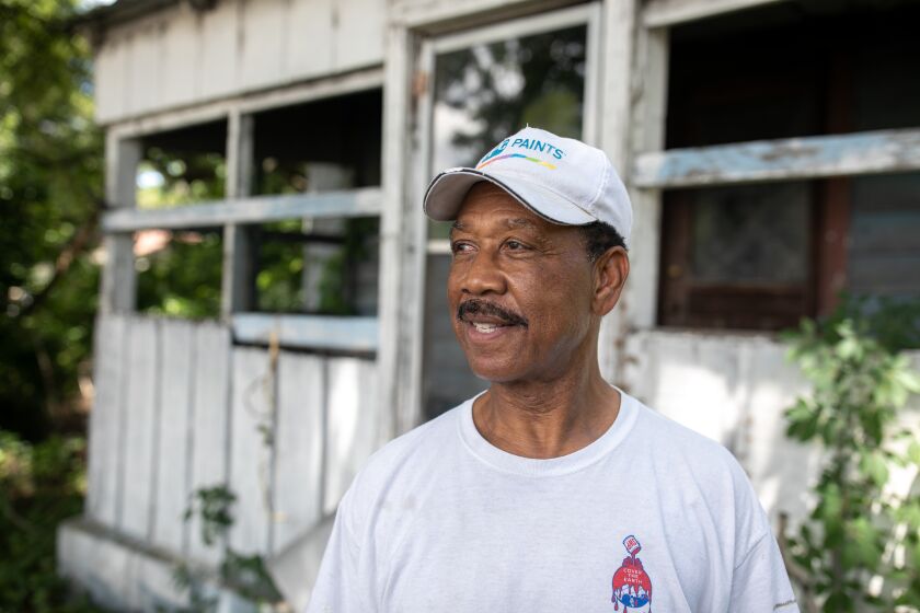 Freddie Jenkins, a resident of the Snowden settlement community, poses for a portrait outside of the the last standing African American schoolhouse on June 28, 2019 in Mount Pleasant, SC . The schoolhouse is located in the Snowden community and Jenkin's mother attended the school in the 1930's.