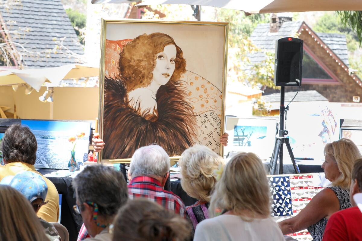 A painting by Maryella Warren at the art auction for the Sawdust Art Festival's Artists' Benevolence Fund on Aug. 14.