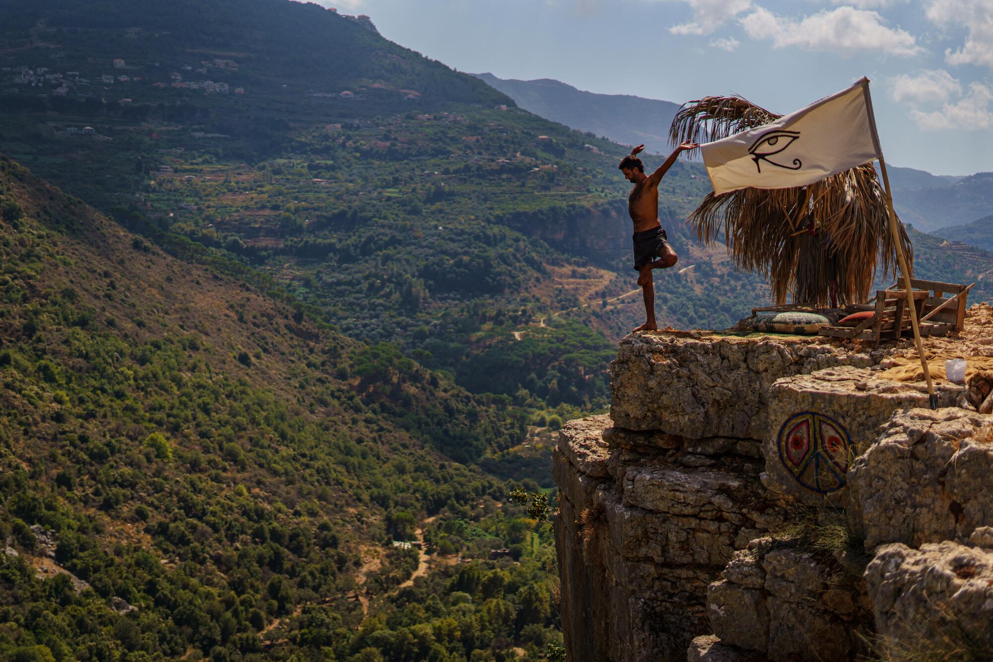 Man standing on cliff