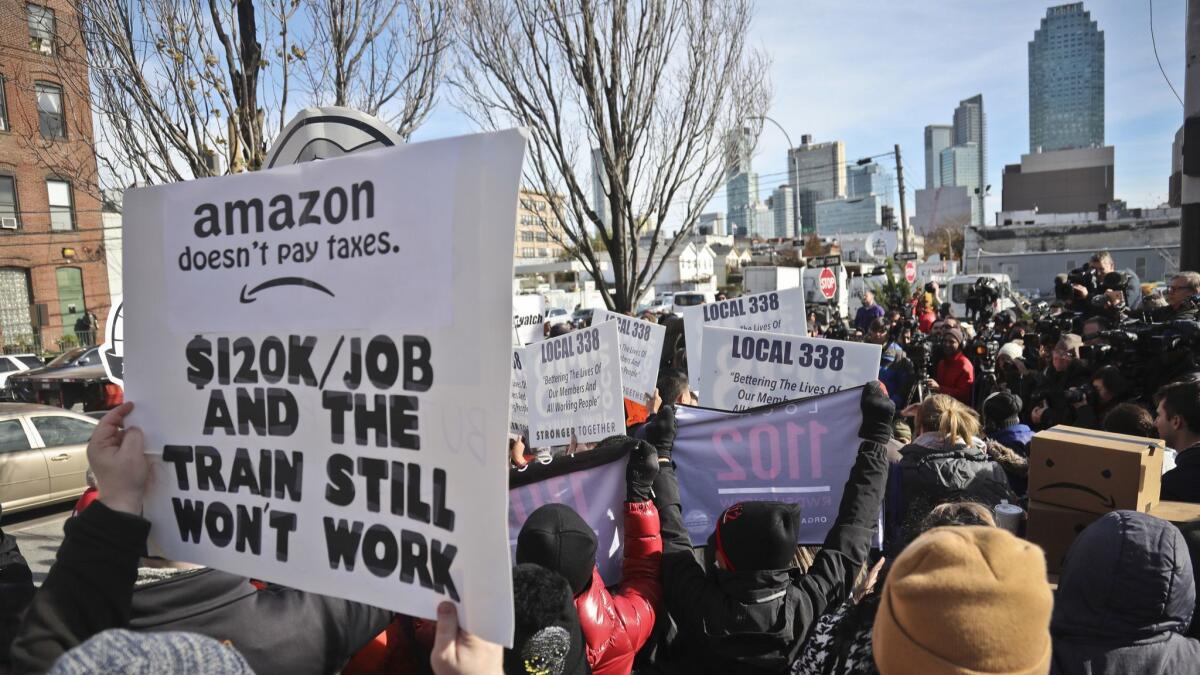 A 2018 protest placed the mismatch between the Amazon giveaway and New York's infrastructure needs in high profile.