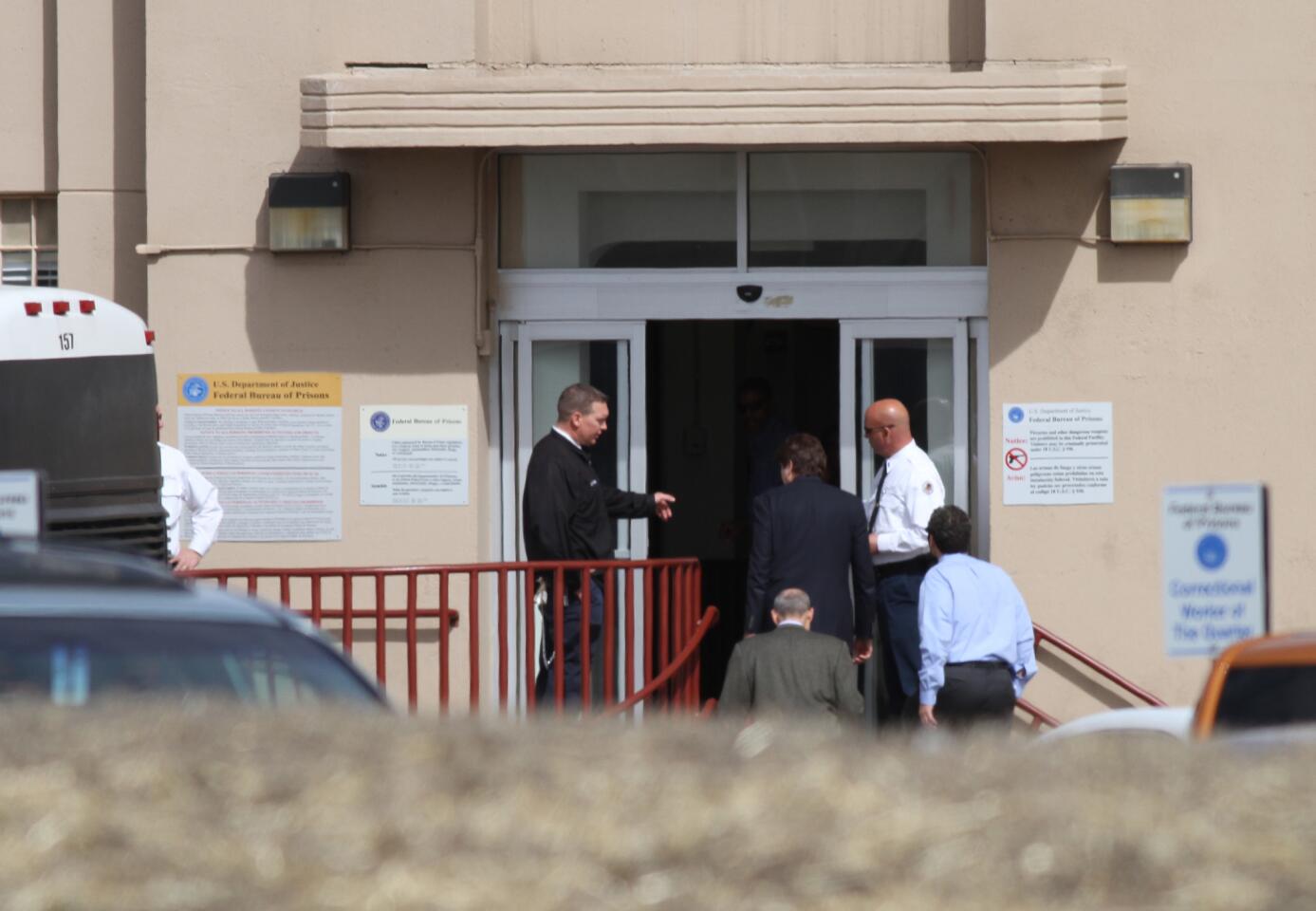Former Gov. Rod Blagojevich arrives at Federal Correctional Institution Englewood with his lawyers Aaron Goldstein, right, and Sheldon Sorosky to begin serving his 14-year sentence on federal corruption charges.