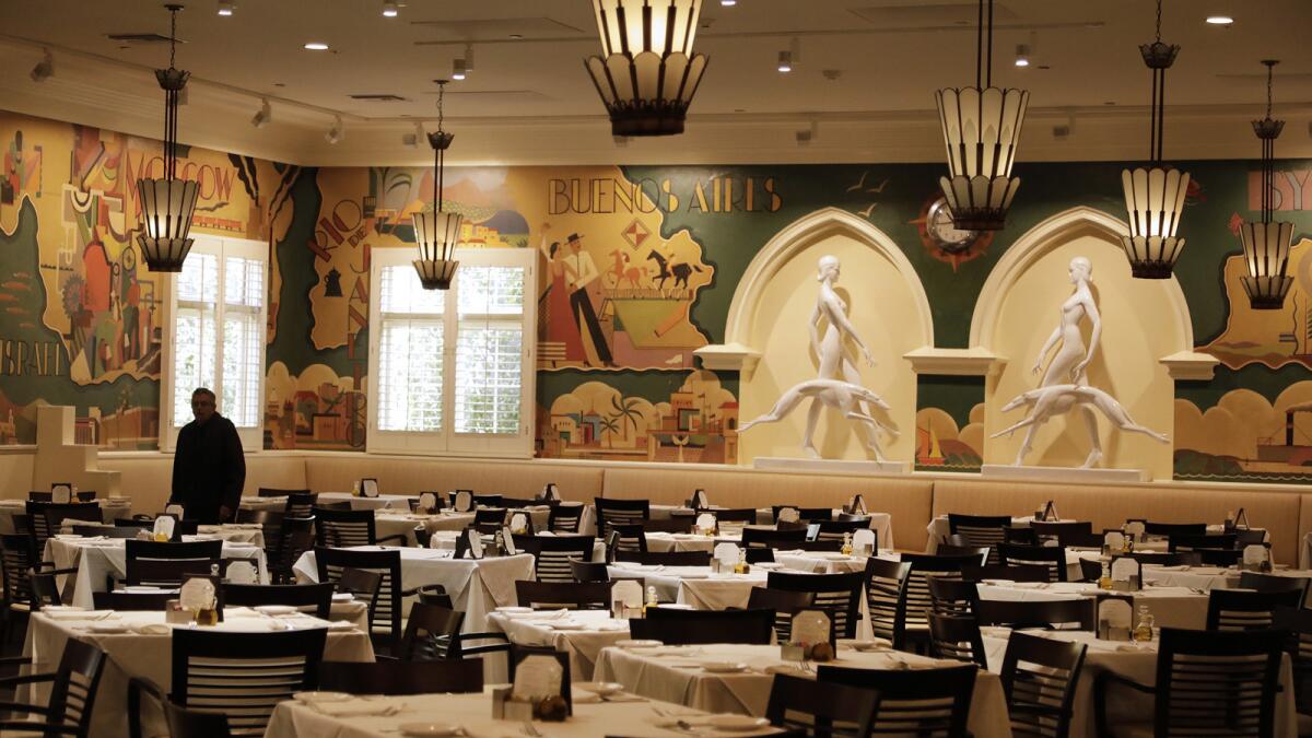 The executive dining room at the Fox Studios commissary.