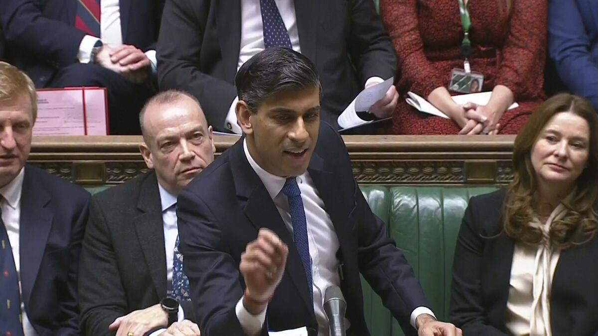 Rishi Sunak speaks in the House of Commons