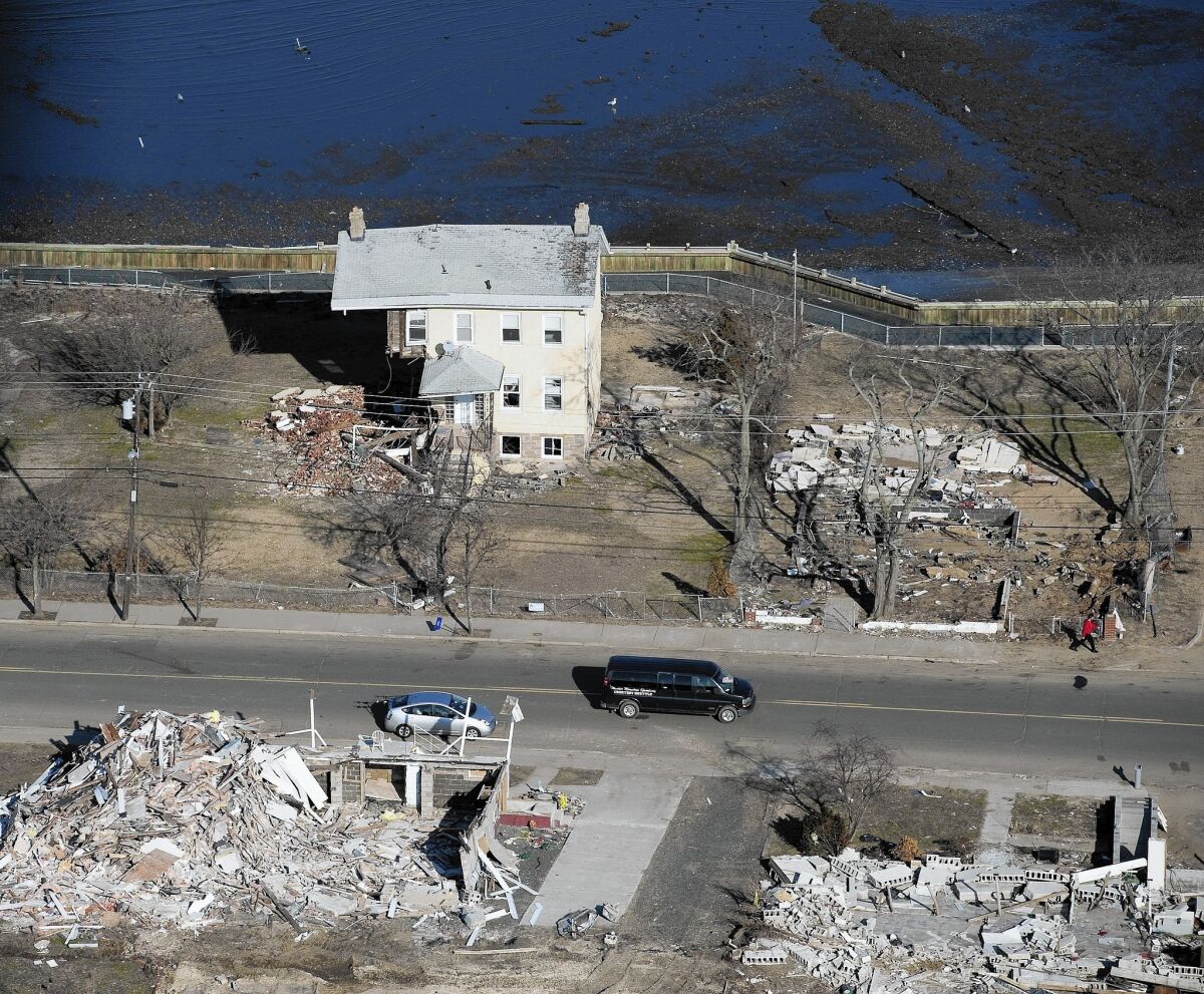 A view of Union Beach, N.J., in December 2012, two months after Superstorm Sandy hit. Many people there are still waiting for their homes to be rebuilt.