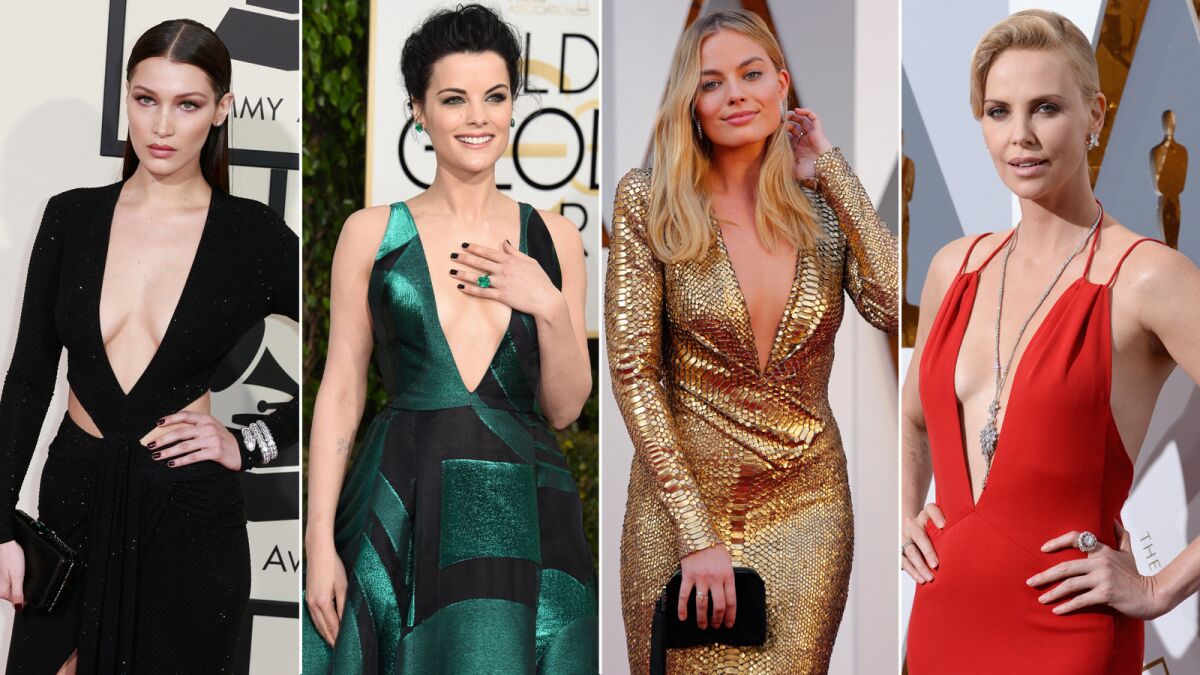 From left: Bella Hadid, Jaimie Alexander, Margot Robbie and Charlize Theron.