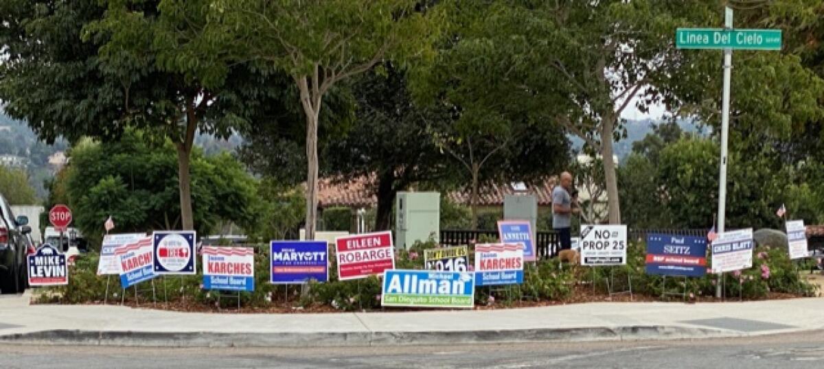Yard signs in RSF.