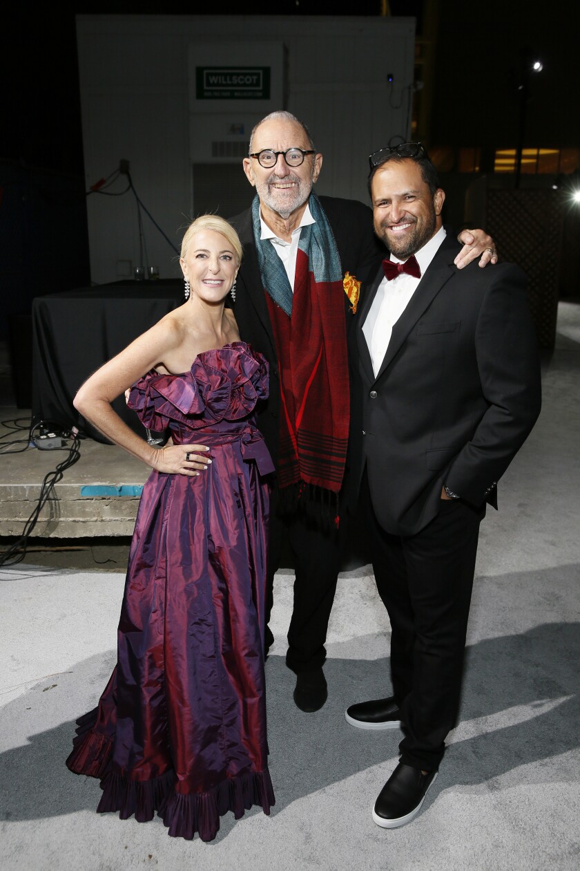 Heidi Zuckerman, from left, Thom Mayne and Carlos Gonzalez attend Art Sense Gala for OCMA.
