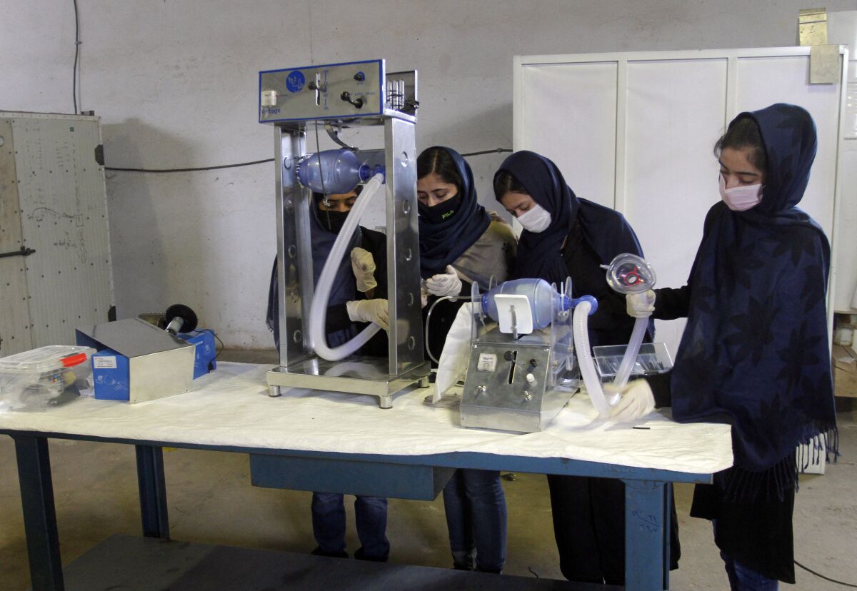 Afghan girls are working to develop ventilator devices.