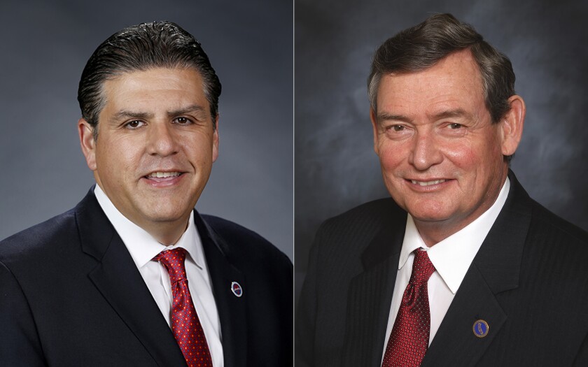 Former CSU Chancellors Joseph I. Castro and Timothy P. White 