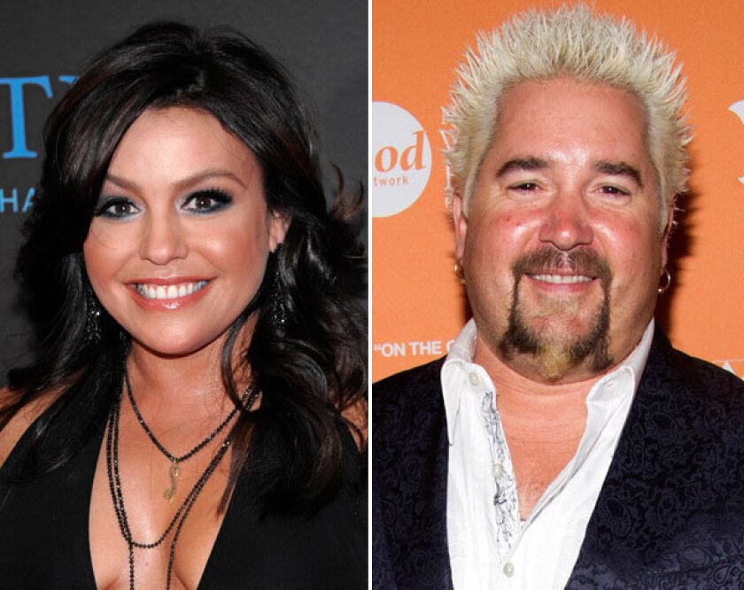 Rachael Ray and Guy Fieri host "Rachael vs. Guy Celebrity Cook-Off" on the Food Network.