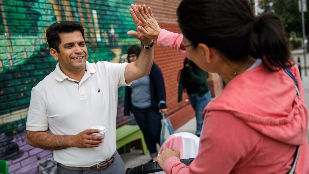 The election of Jimmy Gomez, pictured here in Los Angeles in June, to Congress left his Assembly seat open.