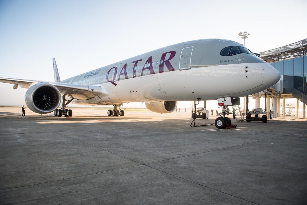 Qatar Airways on Monday was the first airline to take delivery of a new A350 XWB. A handover ceremony took place in Toulouse, France.