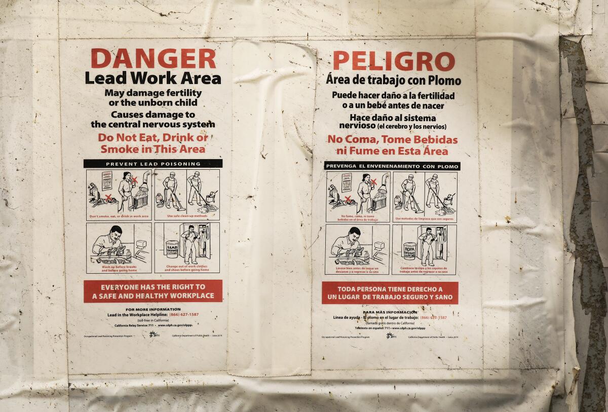 California tightens workplace rules on poisonous lead - Los Angeles Times california-tightens-workplace-rules-on-poisonous-lead-los-angeles-times