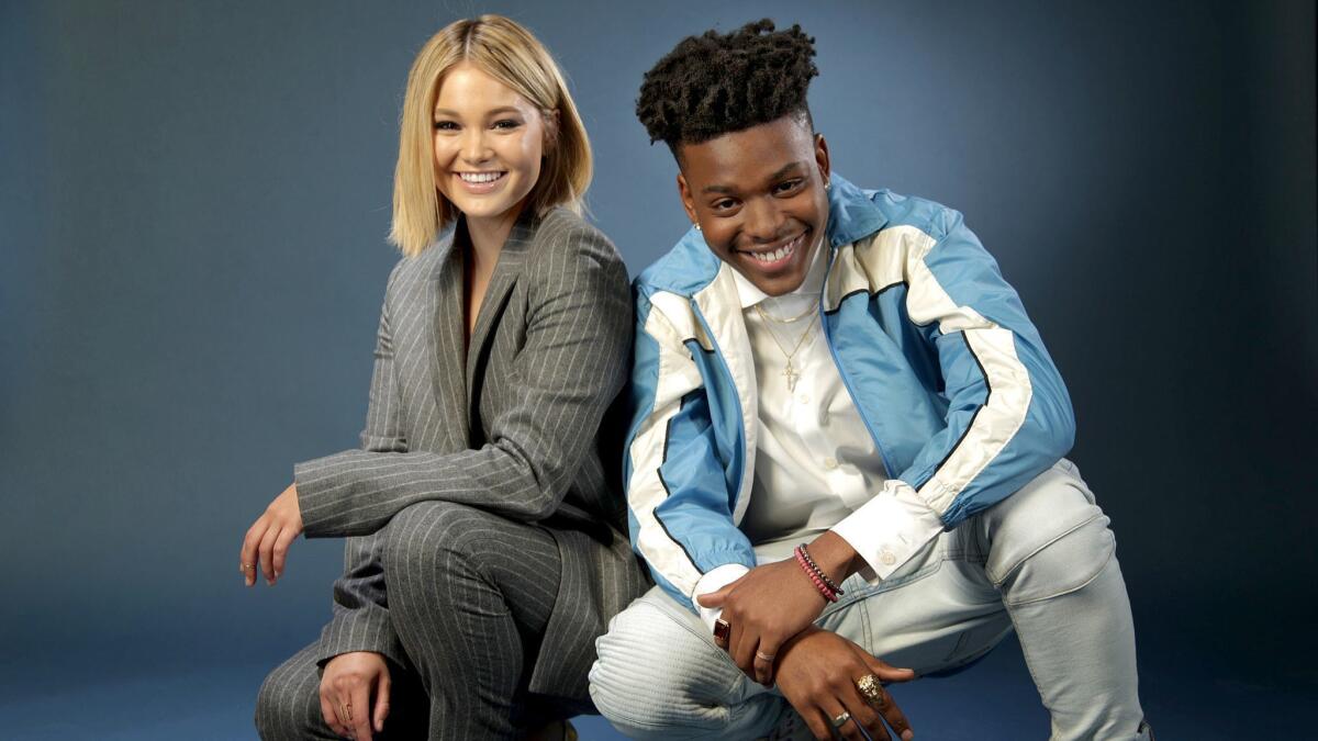 "Marvel's Cloak & Dagger's" Olivia Holt and Aubrey Joseph.