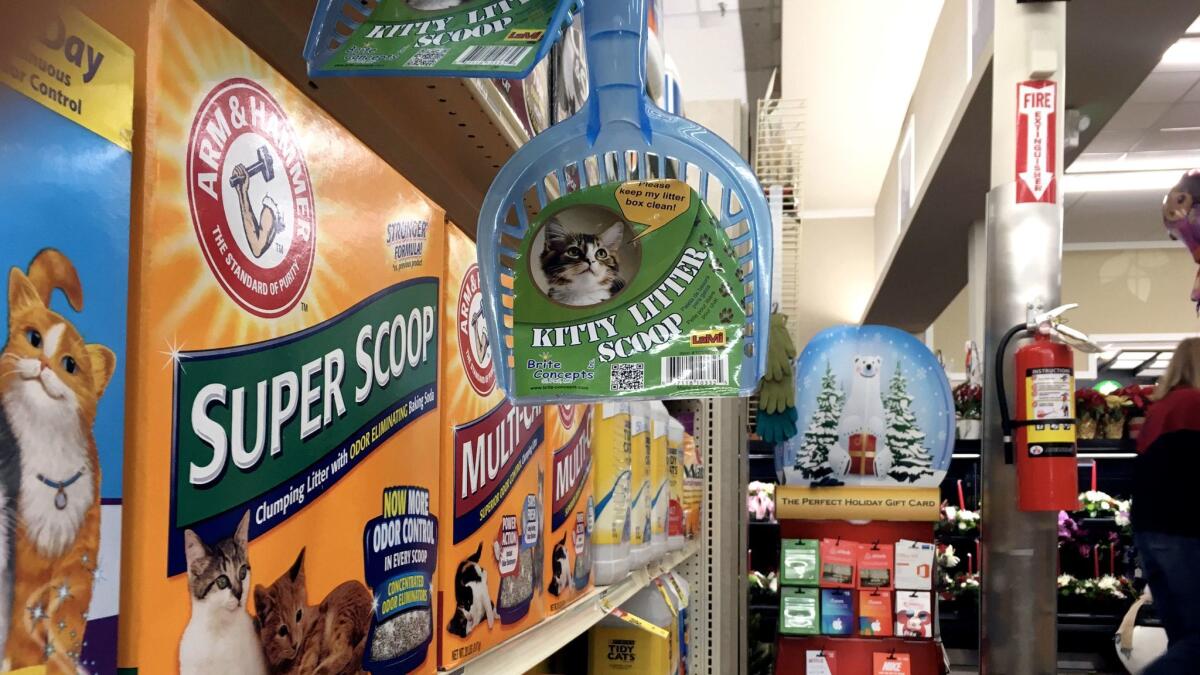 Kitty litter at a store in Cheyenne, Wyo. The market for a peculiar type of clay mined in Wyoming is looking up, thanks to a better outlook for oil and gas drilling — and to cat litter.