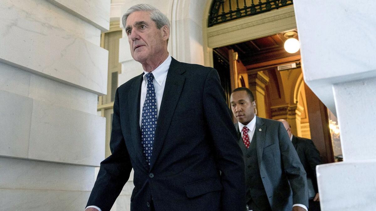 Former FBI Director Robert S. Mueller III, the special counsel investigating Russian interference in the 2016 election, on Capitol Hill in 2017.