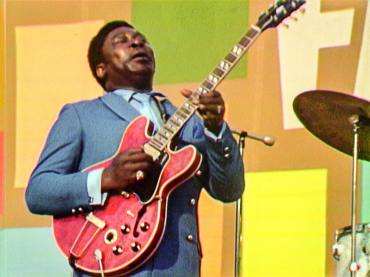 B.B. King performing at the Harlem Cultural Festival in 1969.