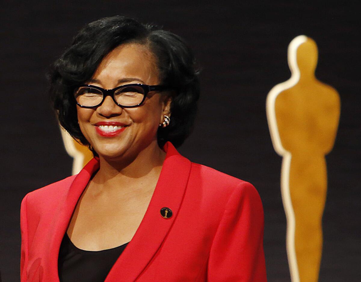 Cheryl Boone Isaacs, president of the Academy of Motion Picture Arts and Sciences, announces the nominations for the Academy Awards from Beverly Hills on Jan. 15, 2015.