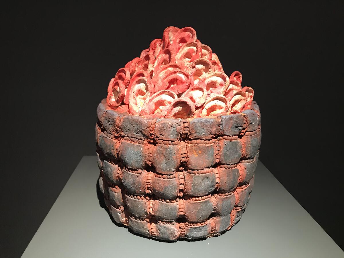 "Ears," 2015, a ceramic work by Francisco Toledo, at Latin American Masters.
