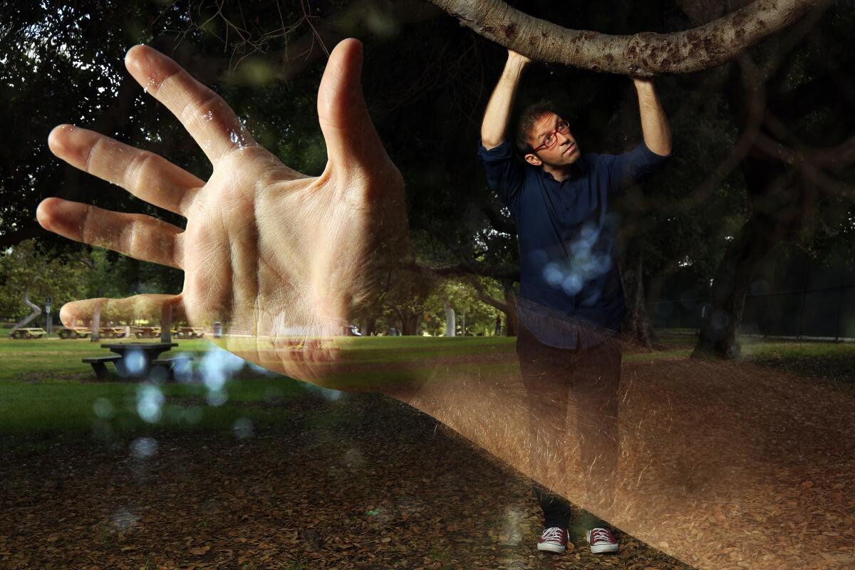 Illusionist and storyteller Helder Guimarães, photographed in Griffith Park in May 