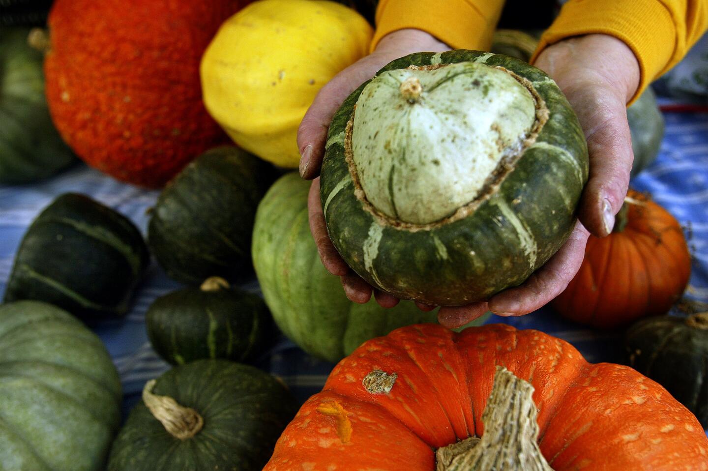 Autumn produce at the Santa Monica farmers market in 2000.