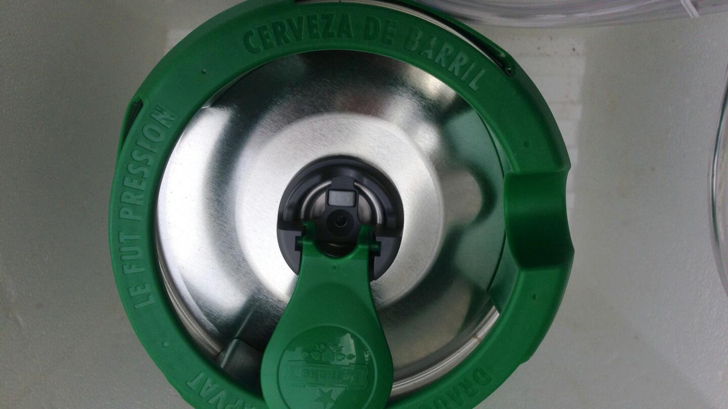 Top of the Heineken mini-keg