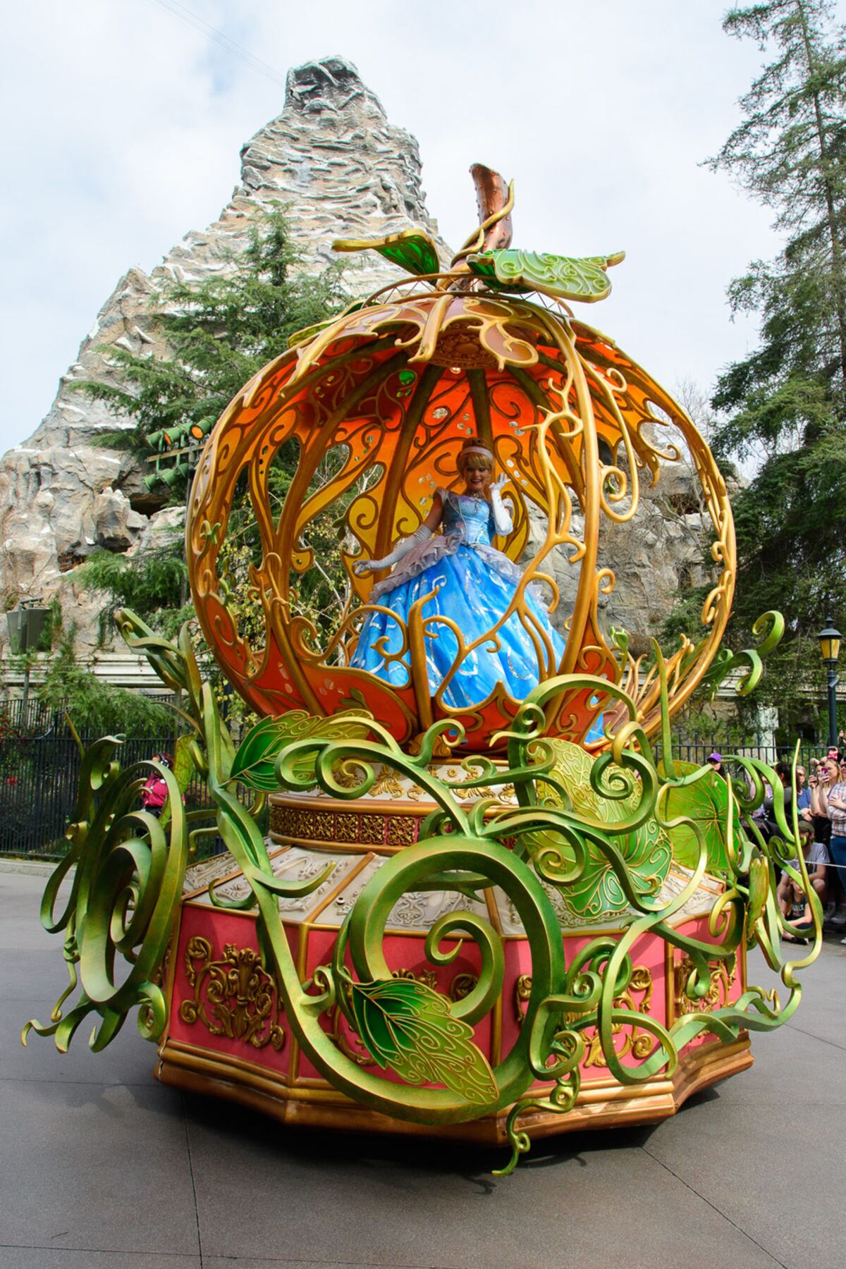 The Cinderella float in Disneyland's new “Magic Happens” parade, which debuted on Feb. 28, 2020.