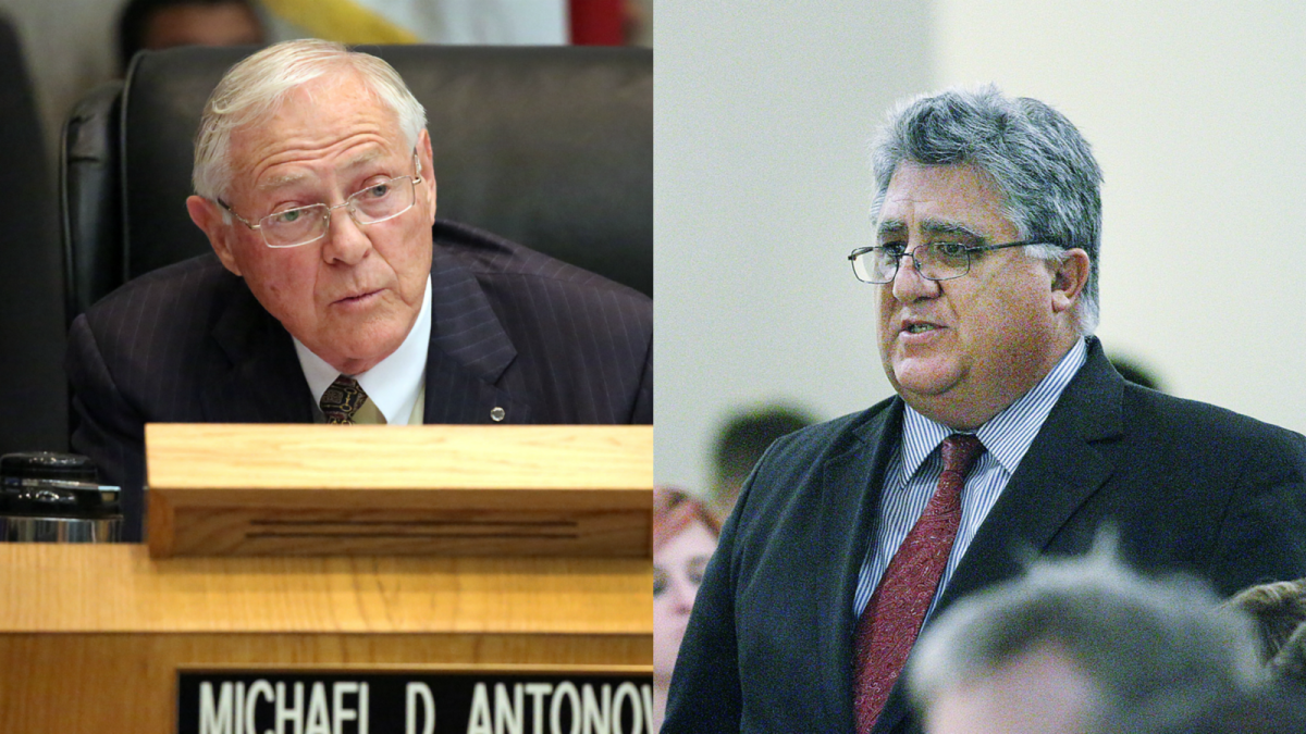 Los Angeles County Supervisor Michael D. Antonovich, left, was defeated by former Assemblyman Anthony Portantino.