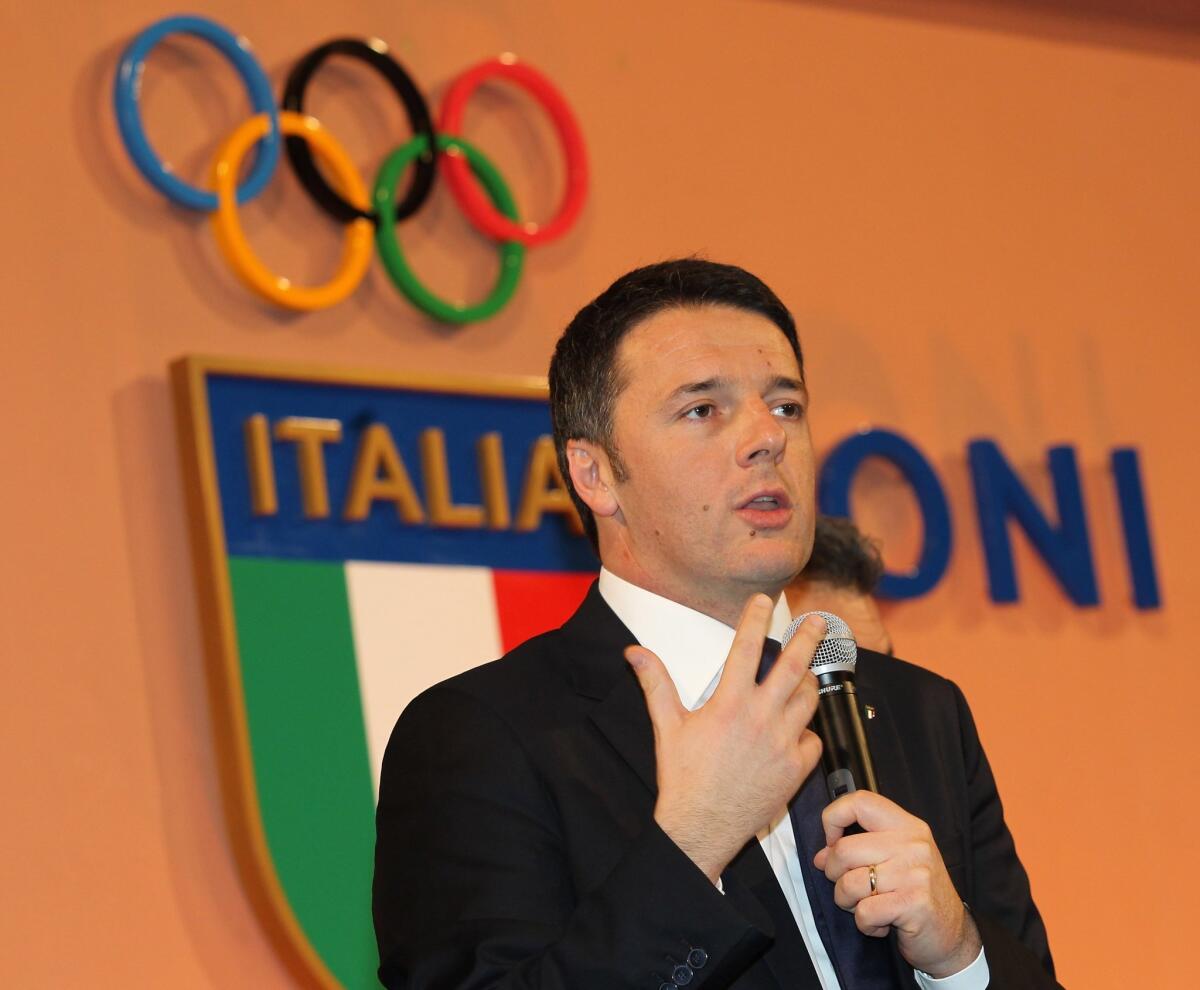 Italian Premier Matteo Renzi on Monday announces Rome's candidacy to host the 2024 Olympic Games in Rome.