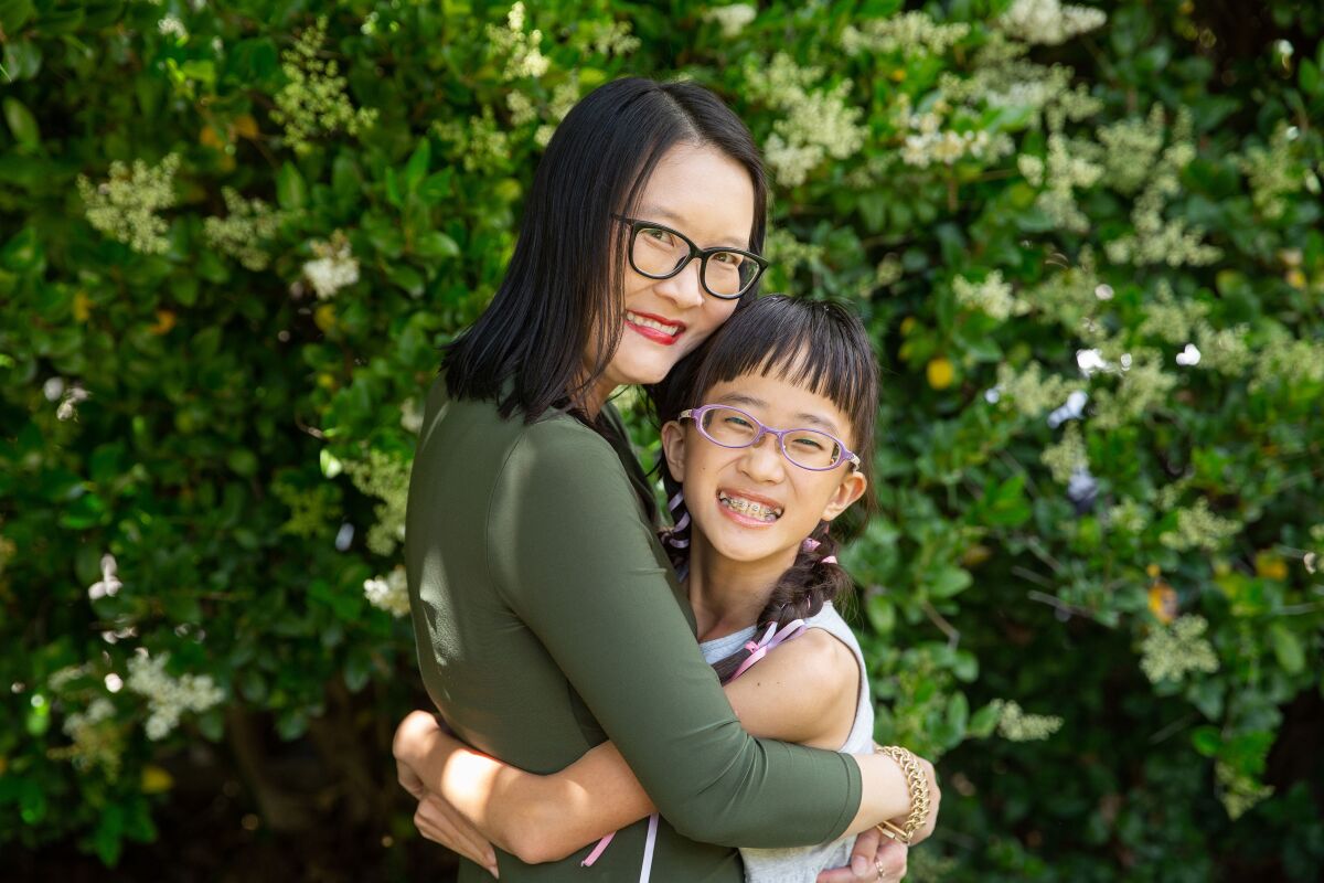 Sandy Young and her daughter Athena Wong in Alpine, California.