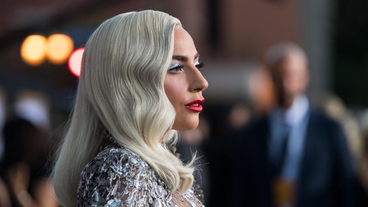 Lady Gaga attends the premiere of Warner Bros. Pictures' "A Star Is Born" at the Shrine Auditorium in Los Angeles.