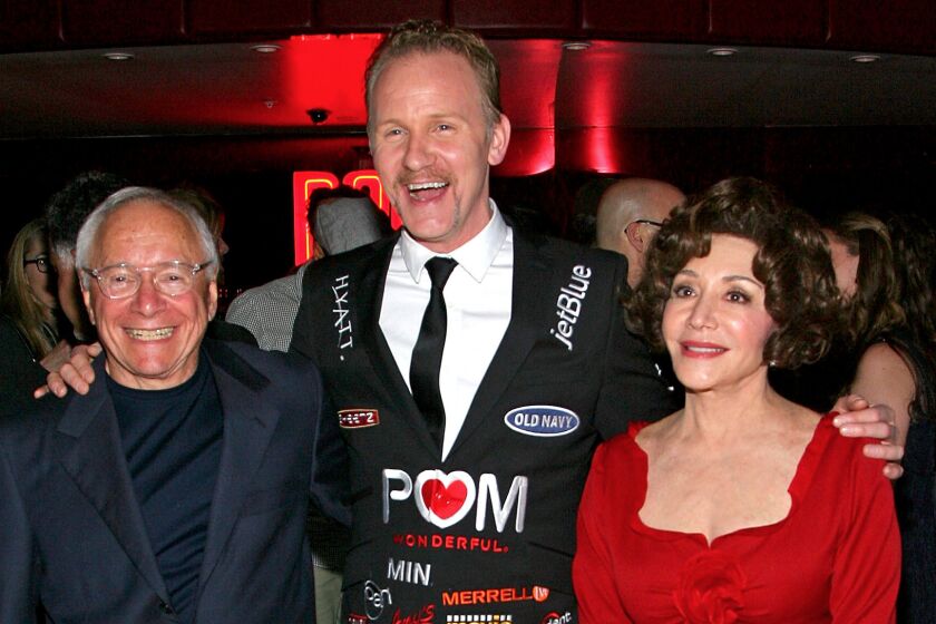 Wonderful Co. owners Stewart Resnick and Lynda Resnick flank film director Morgan Spurlock at the 2011 premiere of a Wonderful-sponsored film.