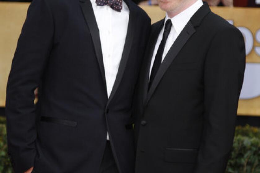 Jesse Tyler Ferguson, right, and Justin Mikita at the Screen Actors Guild Awards in January. The couple were married Saturday.