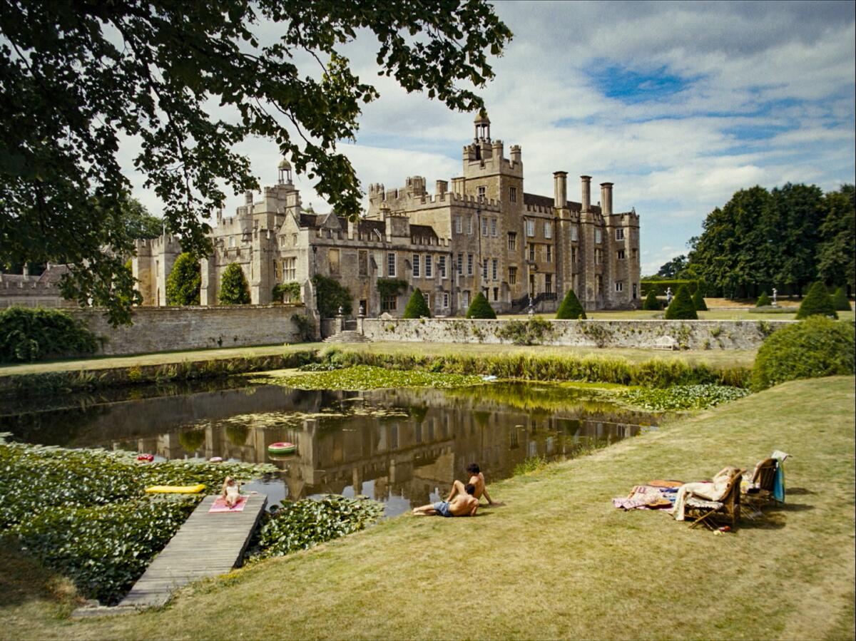 The idle rich lounge in the sun on a handsome estate.