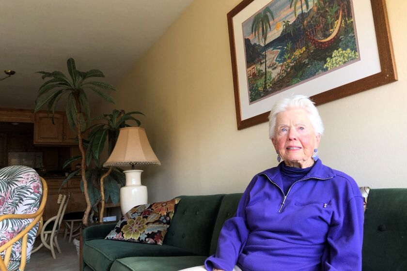 Charlotte Gumbrell, who turns 95 on Saturday, has lived in Del Mar for about 25 years.