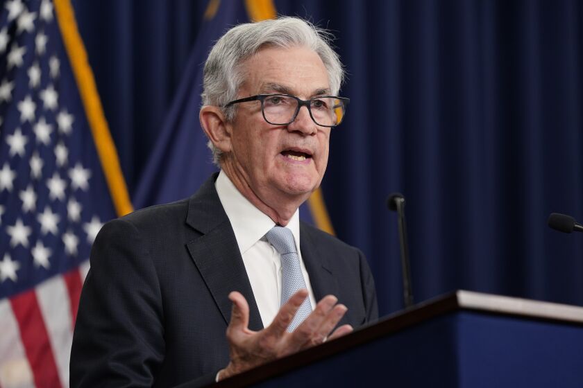 Federal Reserve Chairman Jerome Powell speaks at a news conference following a Federal Open Market Committee meeting, Wednesday, Nov. 2, 2022, in Washington. (AP Photo/Patrick Semansky)